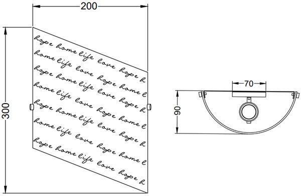 LED Wandleuchte mit Glasschirm satiniert & Schrift Dekor, Höhe 30cm Bild 7