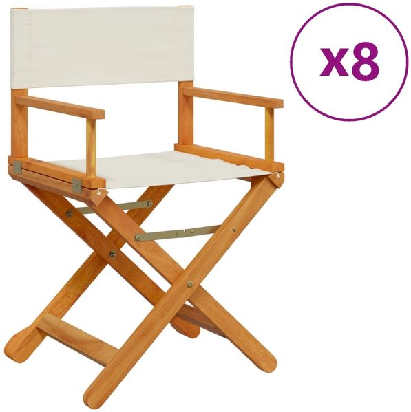 vidaXL Klappbare Gartenstühle 8 Stk. Cremeweiß Stoff 3208912 Bild 2