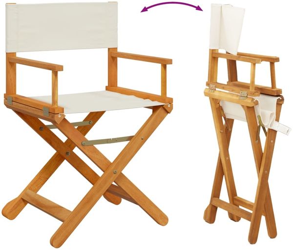 vidaXL Klappbare Gartenstühle 8 Stk. Cremeweiß Stoff 3208912 Bild 7
