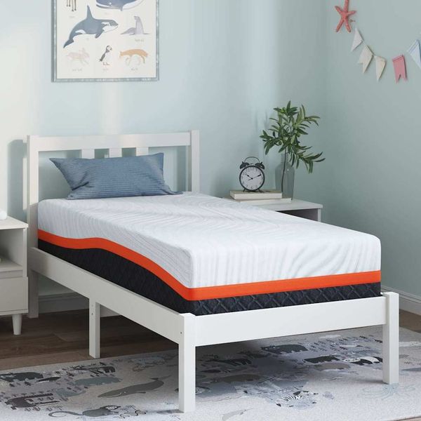 vidaXL Matratze Weiß und Grau 80 x 160 cm Jacquard-Stoff 4106298