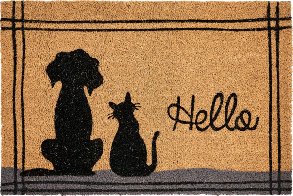 Fußmatte MARAGANG Naturfarben 60 x 90 cm Katze Hund Kokosfasern