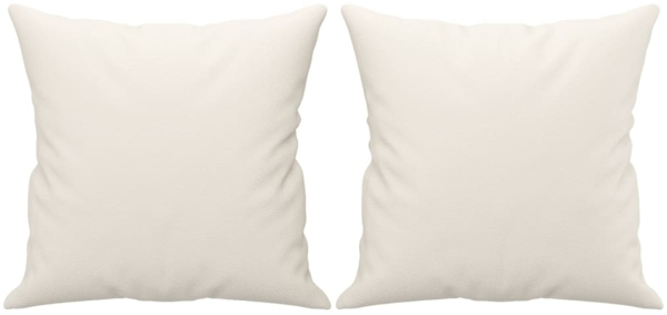 vidaXL Zierkissen 2 Stk. Creme 40x40 cm Kunstleder 349480