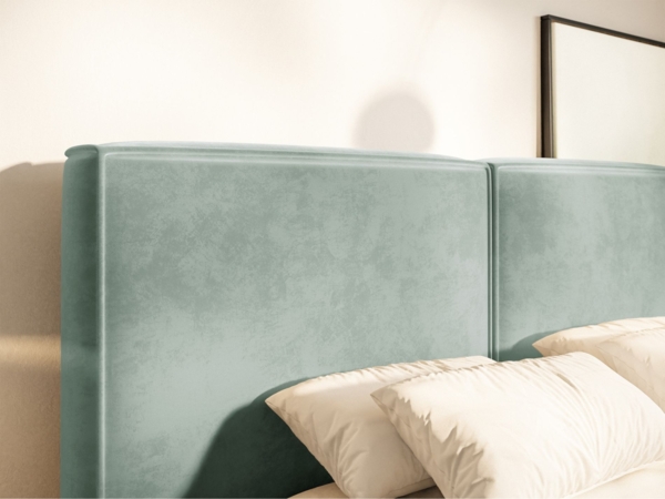 Selsey 'Tilves' Polsterbett 160x200 mit Bettkasten, Lattenrost, Velours, salbeigrün Bild 7