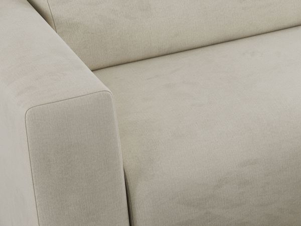 Ecksofa PASADENA, freistehendes Ecksofa, breite Armlehnen, Federsitz - rechts - Beige Velours Bild 7