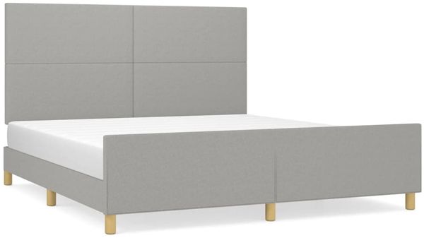 Doppelbett, Bettgestell Modernen ohne Matratze Hellgrau 180x200 cm Stoff d2555e