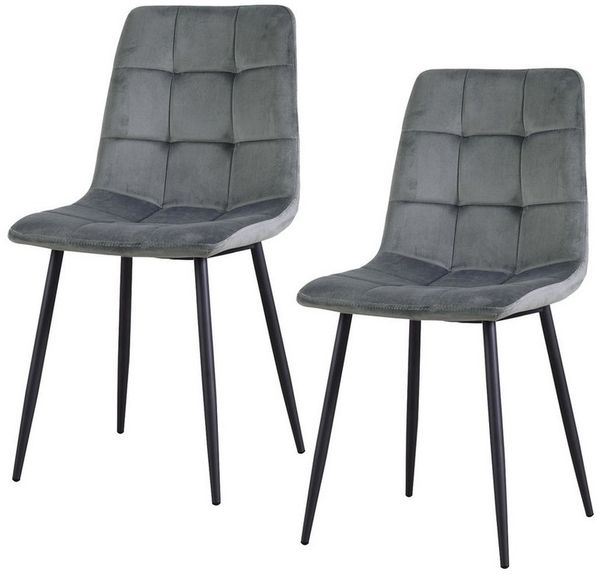HTI-Living Esszimmerstuhl Stuhl Mesa Velvet Grau (Set, 2 St), Esszimmerstuhl Samt