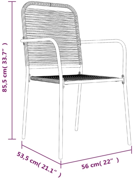 vidaXL 7-tlg. Garten-Essgruppe Schwarz Baumwollseil und Stahl 3156541 Bild 9