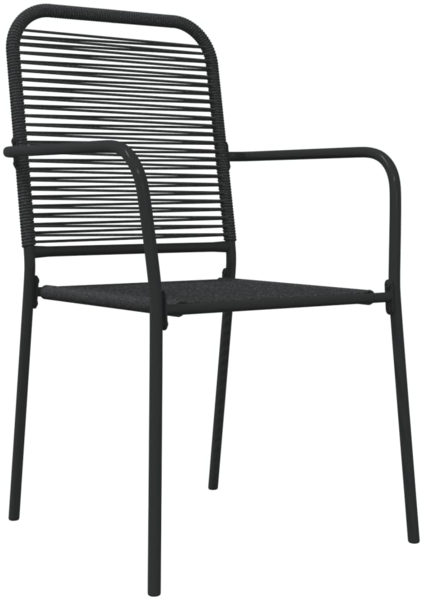 vidaXL 7-tlg. Garten-Essgruppe Schwarz Baumwollseil und Stahl 3156541 Bild 4