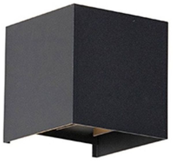 Qazqa Außen-Wandleuchte Edwin, LED fest integriert, Extra-Warmweiß, QAZQA Außen Wandleuchte, integrated, Schwarz, Aluminium, Modern