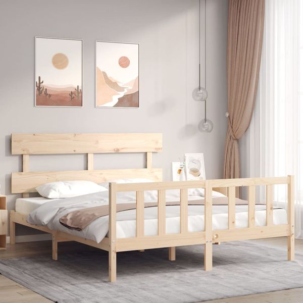vidaXL Massivholzbett ohne Matratze 160x200 cm Kiefernholz 3193281