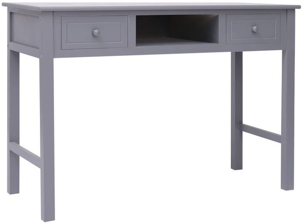 Schreibtisch, Paulownia-Holz/ Pappelholz Grau, 110 × 45 × 76 cm Bild 2