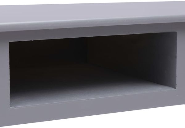 Schreibtisch, Paulownia-Holz/ Pappelholz Grau, 110 × 45 × 76 cm Bild 8
