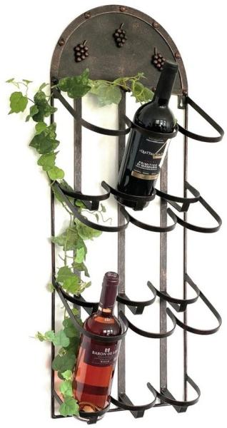 DanDiBo Weinregal Wand Metall Bronze 96192 Flaschenständer für 9 Flaschen Flaschenregal Flaschenhalter Weinflaschenregal