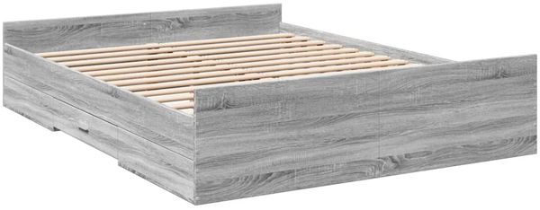 vidaXL Bettgestell mit Schubladen Grau Sonoma 160x200 cm Holzwerkstoff 3280284 Bild 6