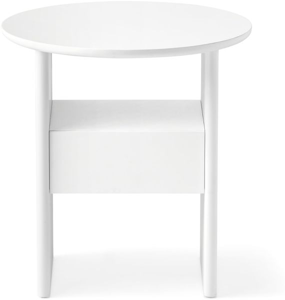 Calligaris, Nachttisch Tau. Gestell lackiert Optik Weiss MATT Schublade Optik Weiss MATT H: 52.5 W: 50 D: 50 cm