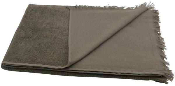 Hamamtuch Frottee braun mit geraden Fransen 90x180 cm