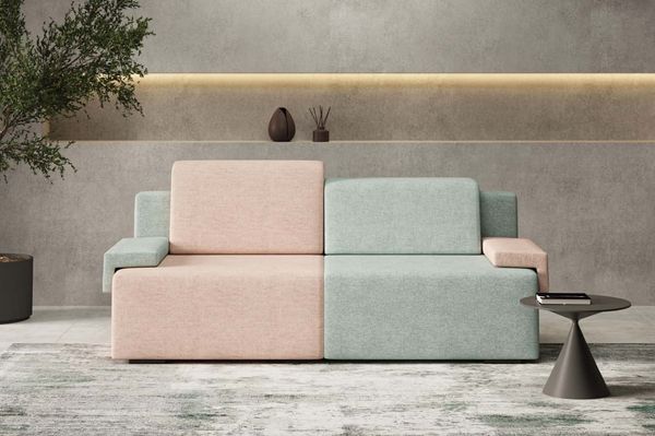 Sofa Modern Schlafsofa mit Bettkasten & Schlaffunktion |kleines Sofa