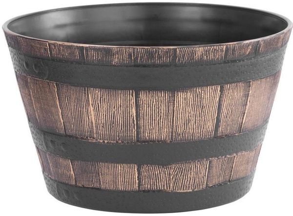 PROREGAL® Blumentopf Blumentopf Holz-effekt, 39x28cm, Gold