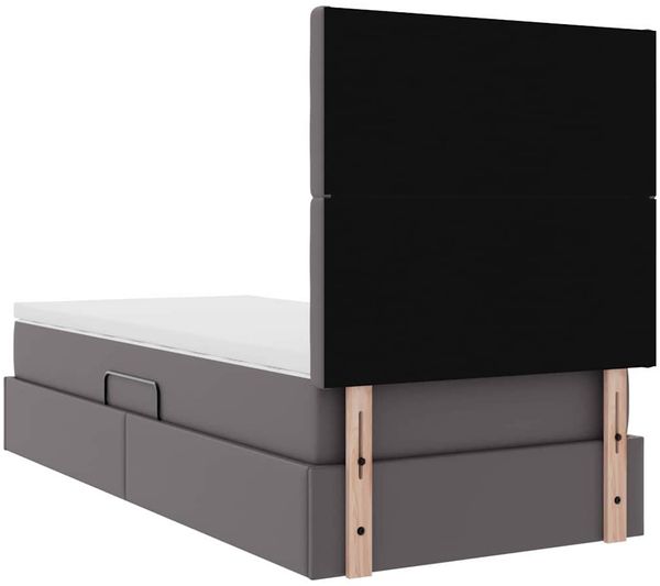 vidaXL Aufbewahrungsbett mit Kopfteil Grau 100 x 200 cm Kunstleder 3371655 Bild 11