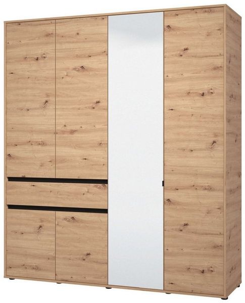 INOSIGN Kleiderschrank Corbett, grifflose Optik, FSC-zertifziert, Made in Europe (138 oder 182,5cm breit, 211cm hoch und 54,5cm tief) mit Spiegel, 1 Schublade und Innenausstattung Bild 2