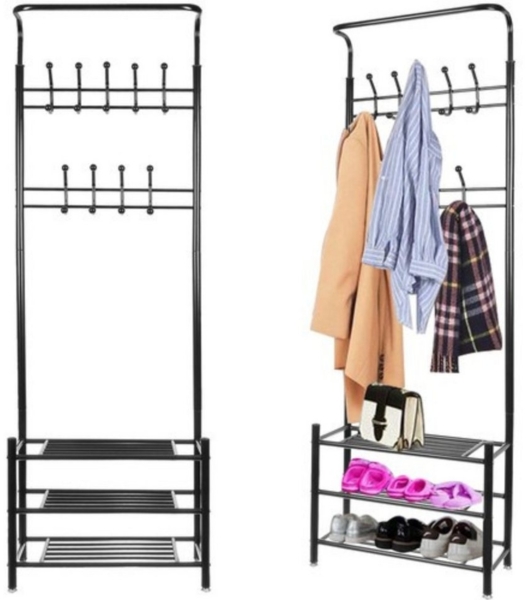 Ruhhy Garderobe Kleiderbügelständer Schuhablage (Spar-Set, 1 St, praktisch langlebig), bietet viel Stauraum