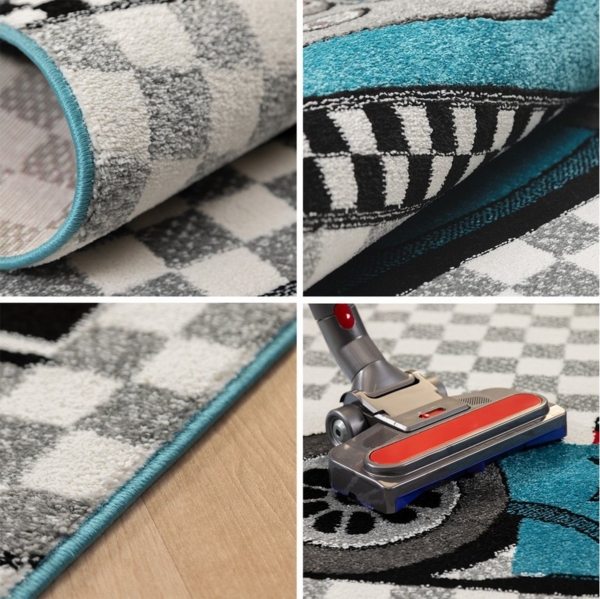 Carpettex Kinderteppich Rennwagen, Läufer, Höhe: 11 mm, Kinderteppich Rennwagen Teppich Baby Teppich Kinderzimmer Pflegeleicht Bild 2