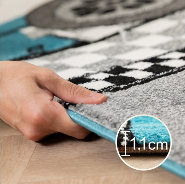 Carpettex Kinderteppich Rennwagen, Läufer, Höhe: 11 mm, Kinderteppich Rennwagen Teppich Baby Teppich Kinderzimmer Pflegeleicht Bild 3