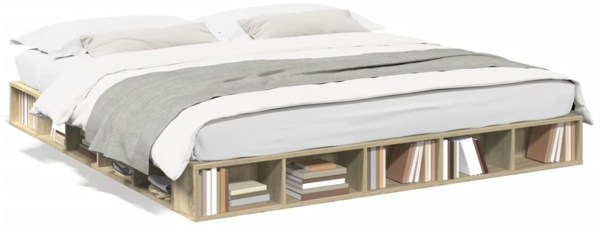 vidaXL Bettgestell Sonoma-Eiche 200x200 cm Holzwerkstoff 3280449 Bild 1