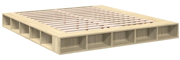 vidaXL Bettgestell Sonoma-Eiche 200x200 cm Holzwerkstoff 3280449 Bild 2
