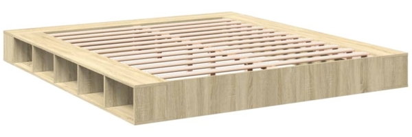vidaXL Bettgestell Sonoma-Eiche 200x200 cm Holzwerkstoff 3280449 Bild 5