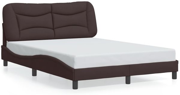 vidaXL Bettgestell mit LED ohne Matratze "Hvar" Dunkelbraun 140x200 cm Stoff 3213707 Bild 5