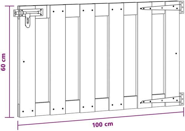vidaXL Gartentor 100 x 60 cm WPC und Aluminium Braun 42039047 Bild 6