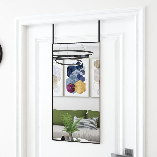 vidaXL Türspiegel Schwarz 40x80 cm Glas und Aluminium 327407