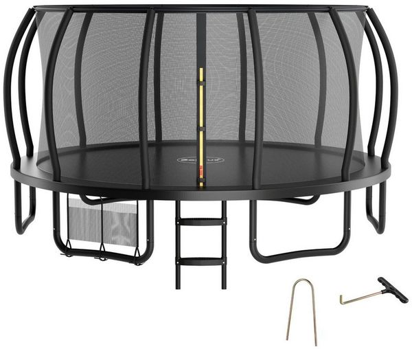 Zelsius Gartentrampolin Trampolin Schwarz Ø 427 cm für den Outdoor-Bereich