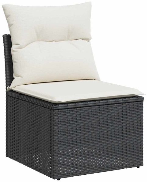 vidaXL 9-tlg. Garten-Sofagarnitur mit Kissen Schwarz Poly Rattan 3327073 Bild 3