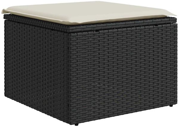 vidaXL 9-tlg. Garten-Sofagarnitur mit Kissen Schwarz Poly Rattan 3327073 Bild 6