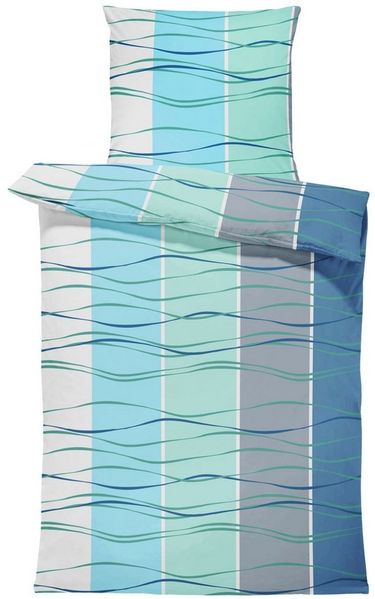 One Home Bettwäsche Welle, Mikrofaser, 2 teilig, gestreift modern, Normalgröße