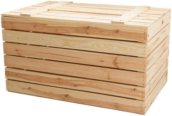 Kistenkolli Altes Land Allzweckkiste Grosse Holztruhe 80er Natur mit Deckel 80x50x39cm (Spar-Set)