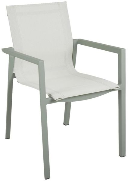 Gartenstuhl Delia aus Aluminium und Textilene, modern, grün weiß, komfortabel für außen