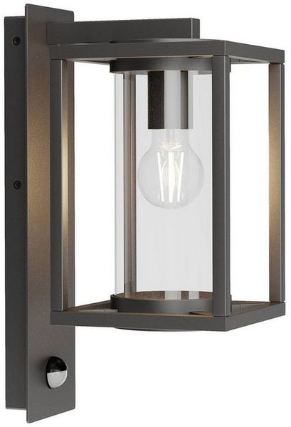 Lucande Außen-Wandleuchte Ferda, Metall, Schwarz IP44mit Bewegungsmelder, 1 x 15 W LED