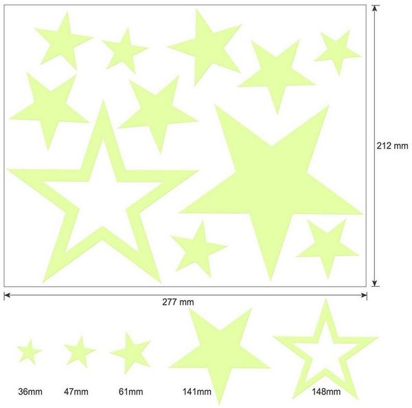 MOPUEA Wandsticker Glühende Wandaufkleber 437 Stück mit leuchtenden Sternen (Wandaufkleber Set leuchtende Sterne Mond Nacht Himmel, Set mit Mond Sternen und leuchtenden Punkten für Wanddeko), Leuchtet im Dunkeln selbstklebend einfach anzubringen