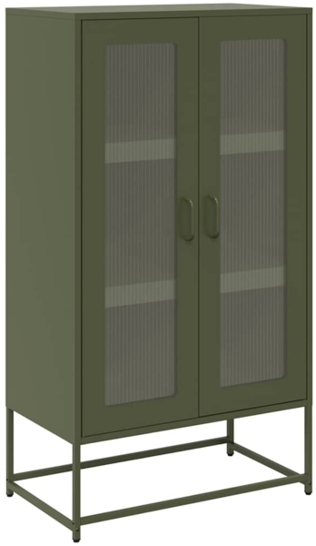 vidaXL Highboard Olivgrün 68x39x123 cm Stahl 853360