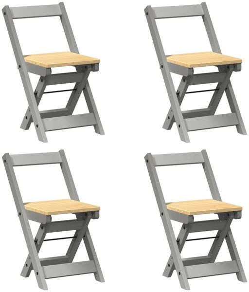 vidaXL 5-tlg. Butterfly-Esstisch-Set Corona Grau Kiefernholz 3295718 Bild 5