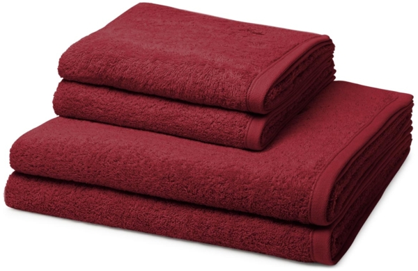 Ross Vita 4 tlg. Frottier-Set - 2 X Handtuch (50 X 100cm), 2 X Duschtuch (70 X 140cm) - 520 g/m2 - Marsala