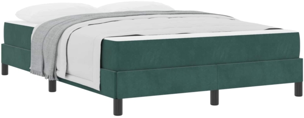 vidaXL Boxspringbett mit Matratze Dunkelgrün 160 x 210 cm Stoff 3398752