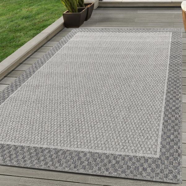 Carpettex Outdoorteppich Bordüre Design, Läufer, Höhe: 7 mm, Outdoor Teppich Bordüre Design Wetterfest für Terrasse Balkon Küche