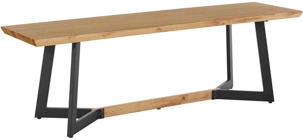 loft24 Sitzbank Wendy, Bank Breite 150 cm im Eiche-Look mit Metallgestell