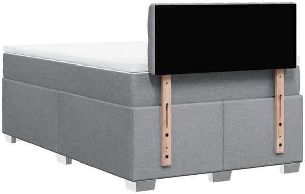 vidaXL Boxspringbett mit Matratze Hellgrau 120x200 cm Stoff 3288162 Bild 12