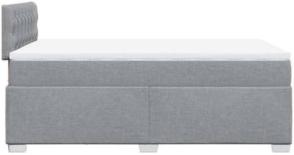 vidaXL Boxspringbett mit Matratze Hellgrau 120x200 cm Stoff 3288162 Bild 11