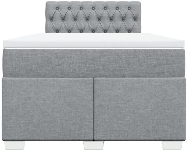 vidaXL Boxspringbett mit Matratze Hellgrau 120x200 cm Stoff 3288162 Bild 6